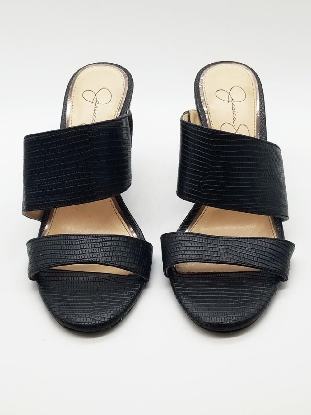 Jessica Simpson Cayren Black Double Strap Wedge Slide Sandal Women's 7M Slip On - Picture 3 of 15